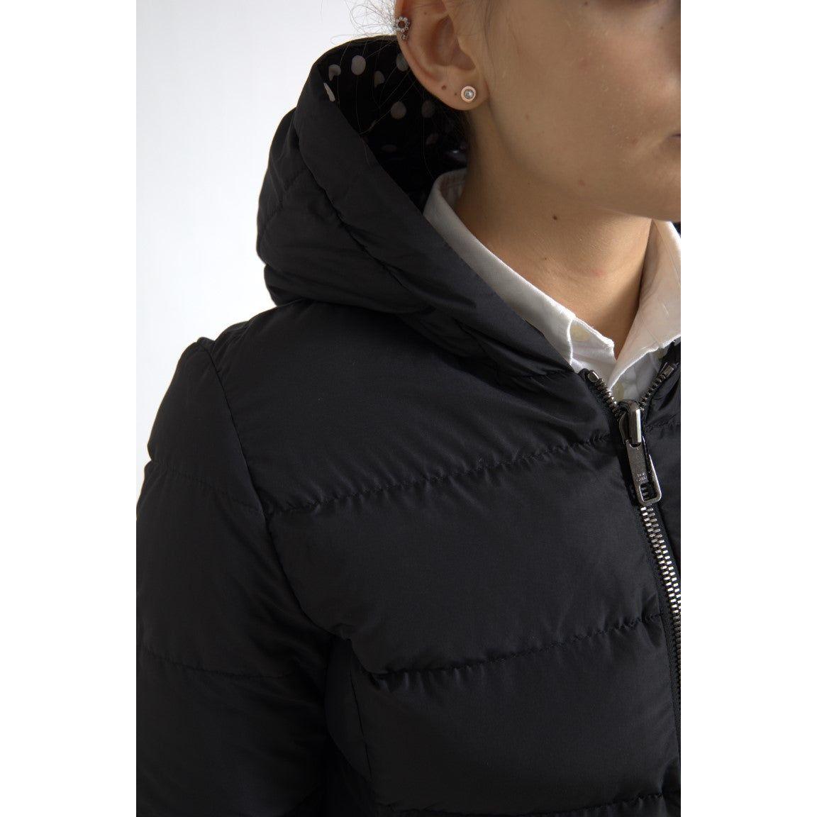 Dolce & Gabbana Elegant Full Zip Black Hooded Jacket Dolce & Gabbana