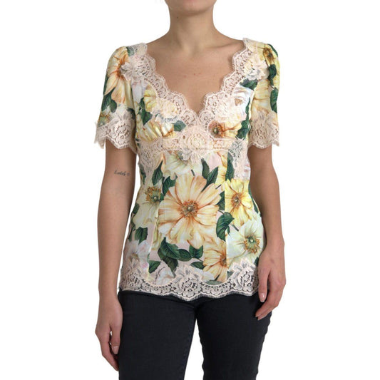 Dolce & Gabbana Elegant Floral Print Silk Blouse Dolce & Gabbana