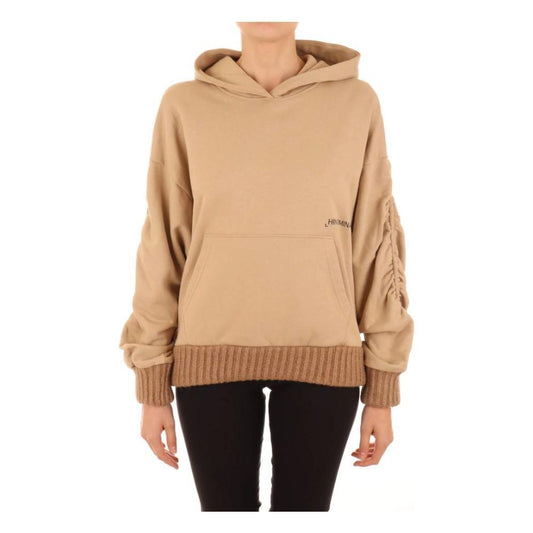 Hinnominate Chic Oversized Cotton Hoodie with Ruffled Sleeves