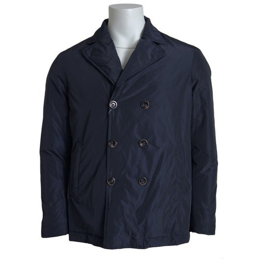 Domenico Tagliente Elegant Double-Breasted Blue Jacket Domenico Tagliente