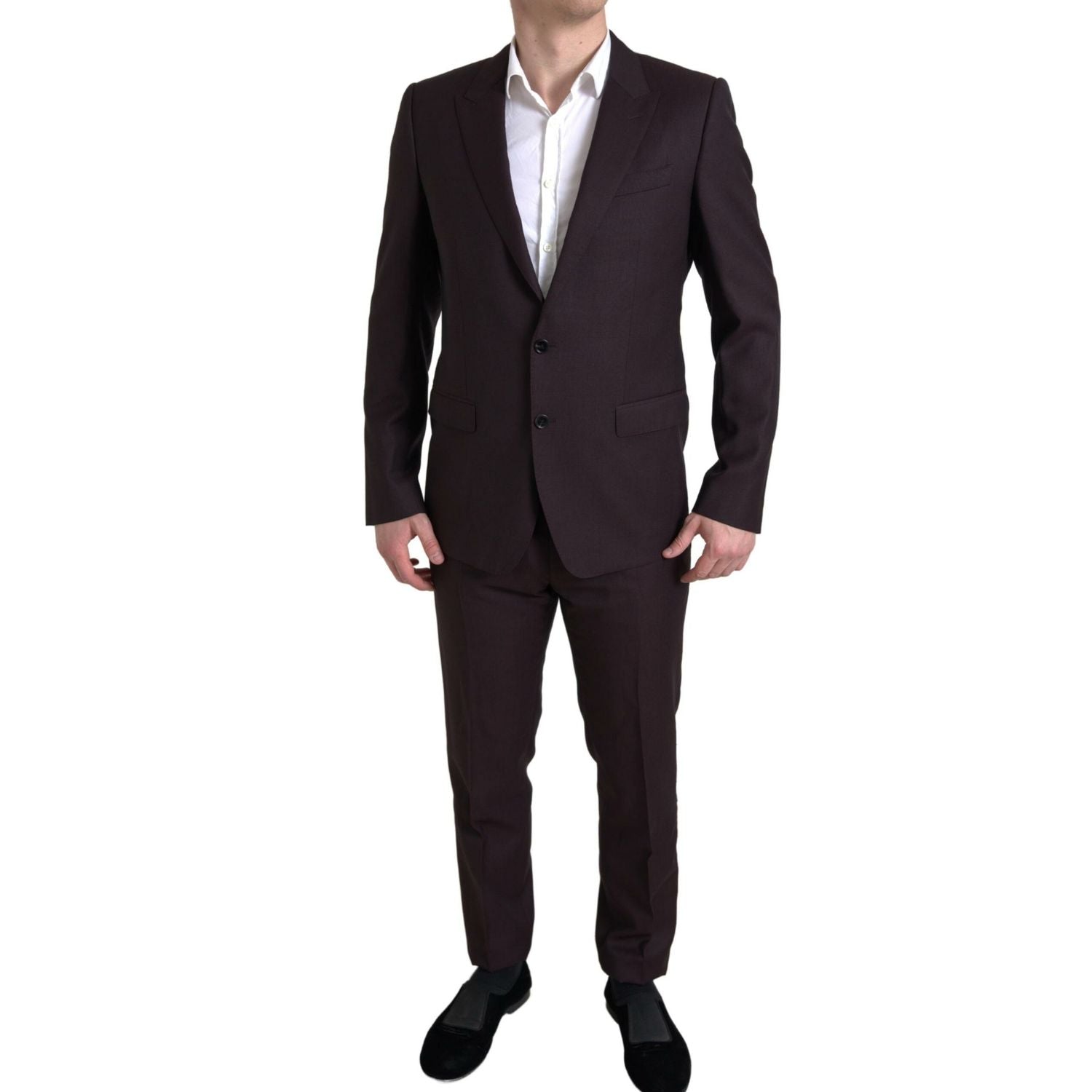 Dolce & Gabbana Maroon 2 Piece Single Breasted MARTINI Suit