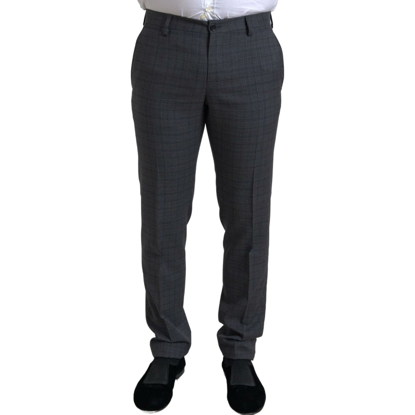 Dolce & Gabbana Elegant Grey Checkered Slim Fit Suit Dolce & Gabbana