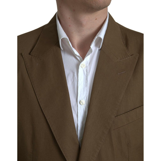 Dolce & Gabbana Elegant Brown Silk Blend Taormina Suit Dolce & Gabbana