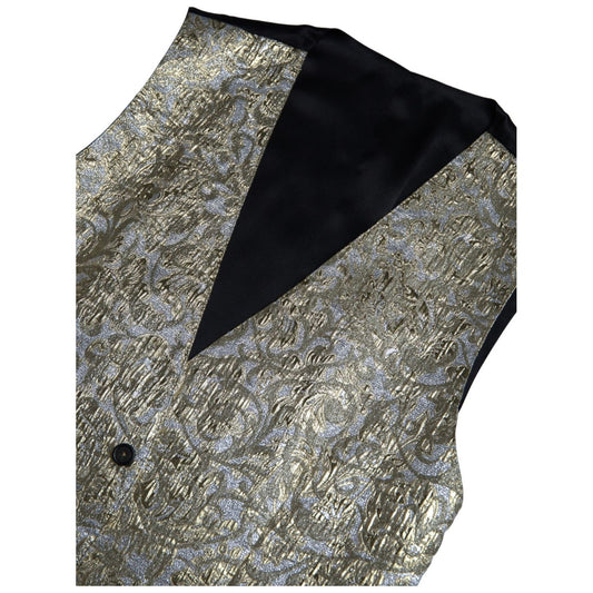 Dolce & Gabbana Elegant Gold Silk Formal Vest Dolce & Gabbana