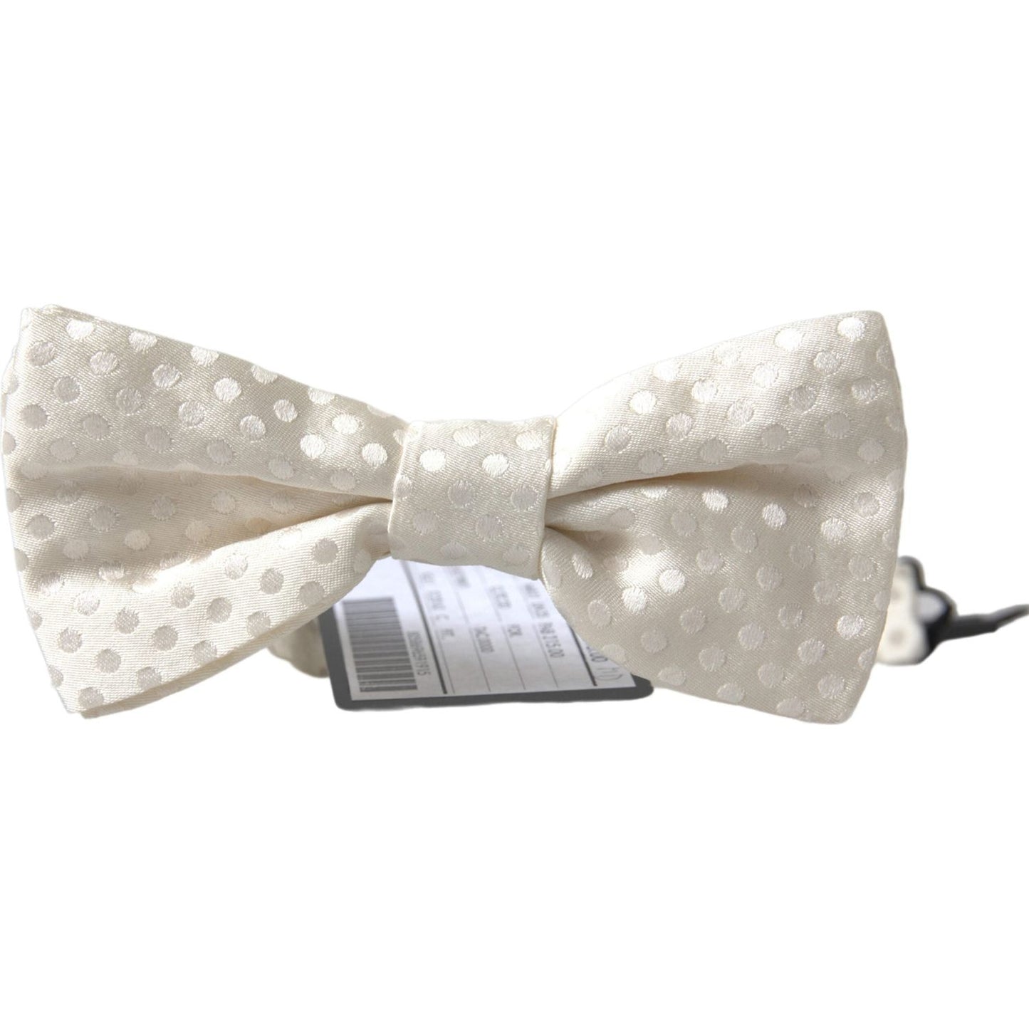 Dolce & Gabbana Elegant Ivory Fantasy Pattern Silk Bow Tie Dolce & Gabbana