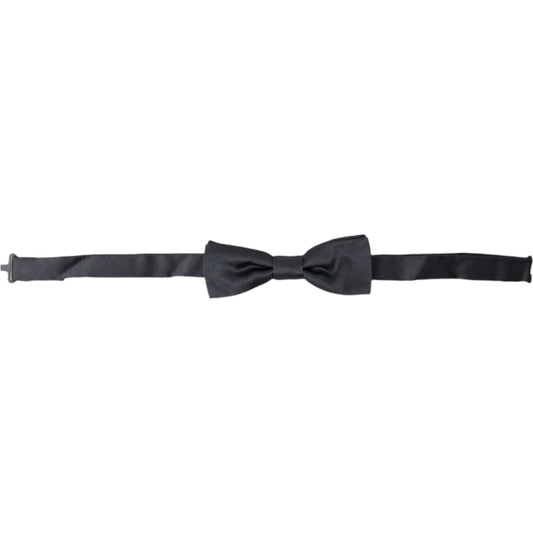 Dolce & Gabbana Elegant Anthracite Gray Silk Bow Tie Dolce & Gabbana