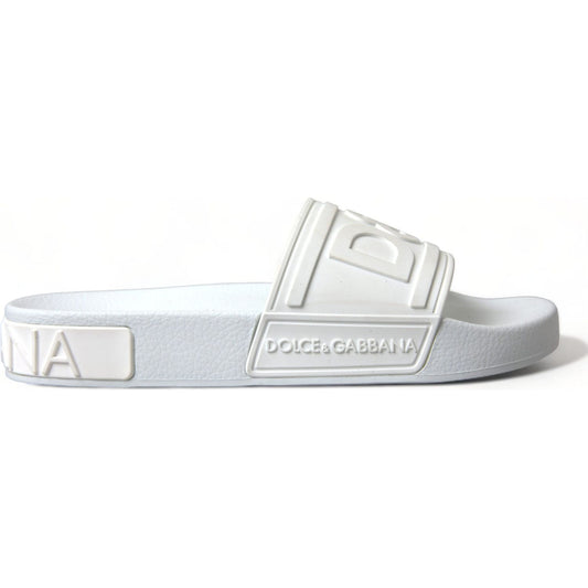 Dolce & Gabbana Elegant White Logo Slides Dolce & Gabbana