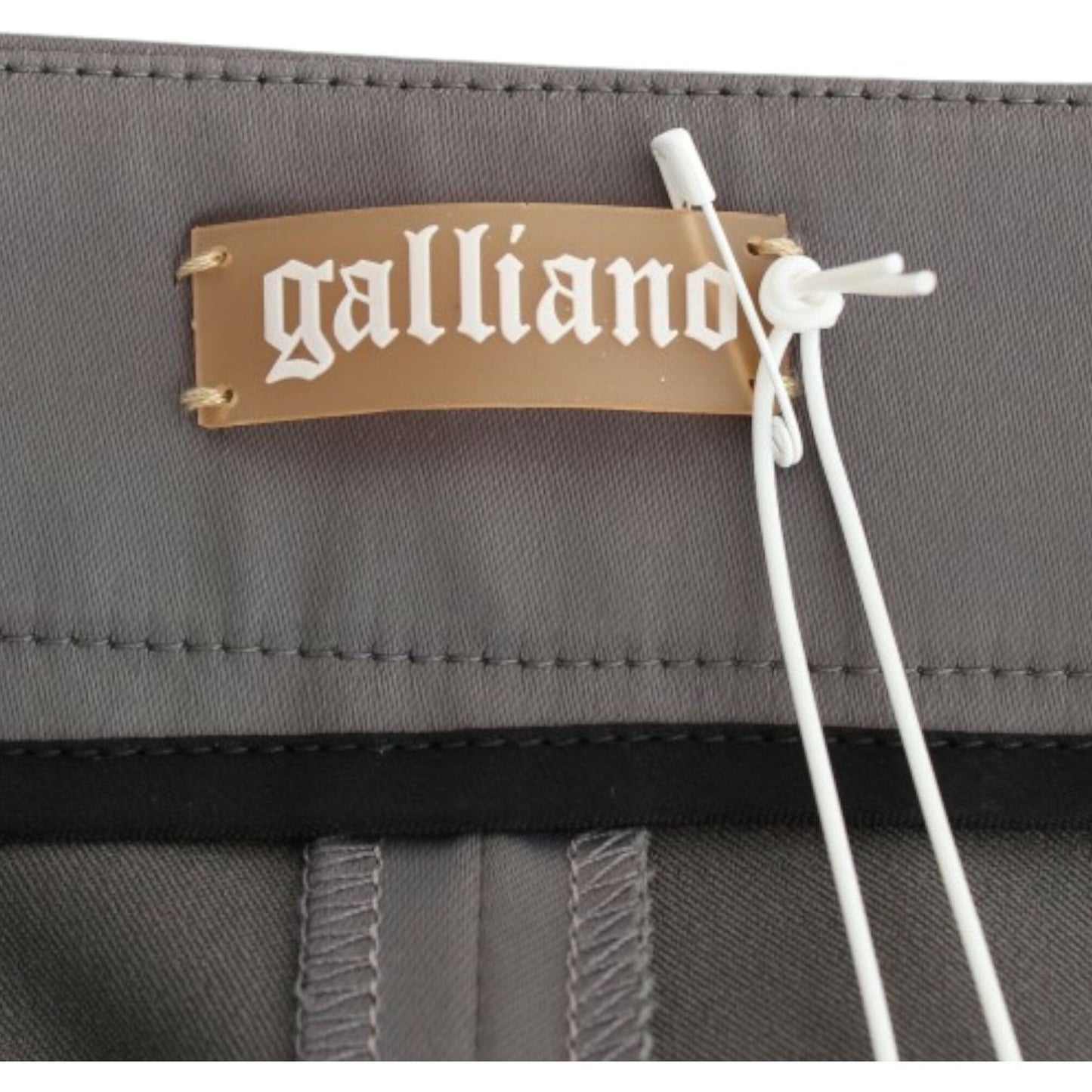 John Galliano Chic Gray Slim-Fit Designer Pants John Galliano