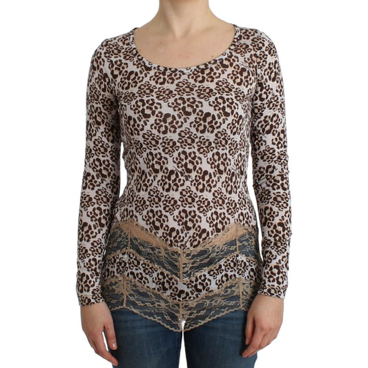 Cavalli Brown longsleeved lace top