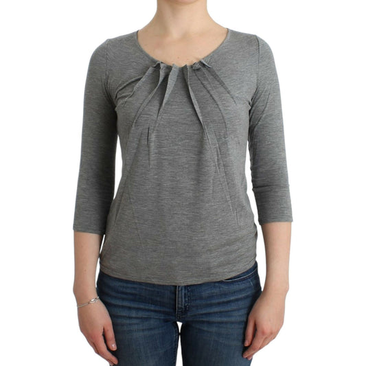 Cavalli Gray 3/4 sleeves jumper top
