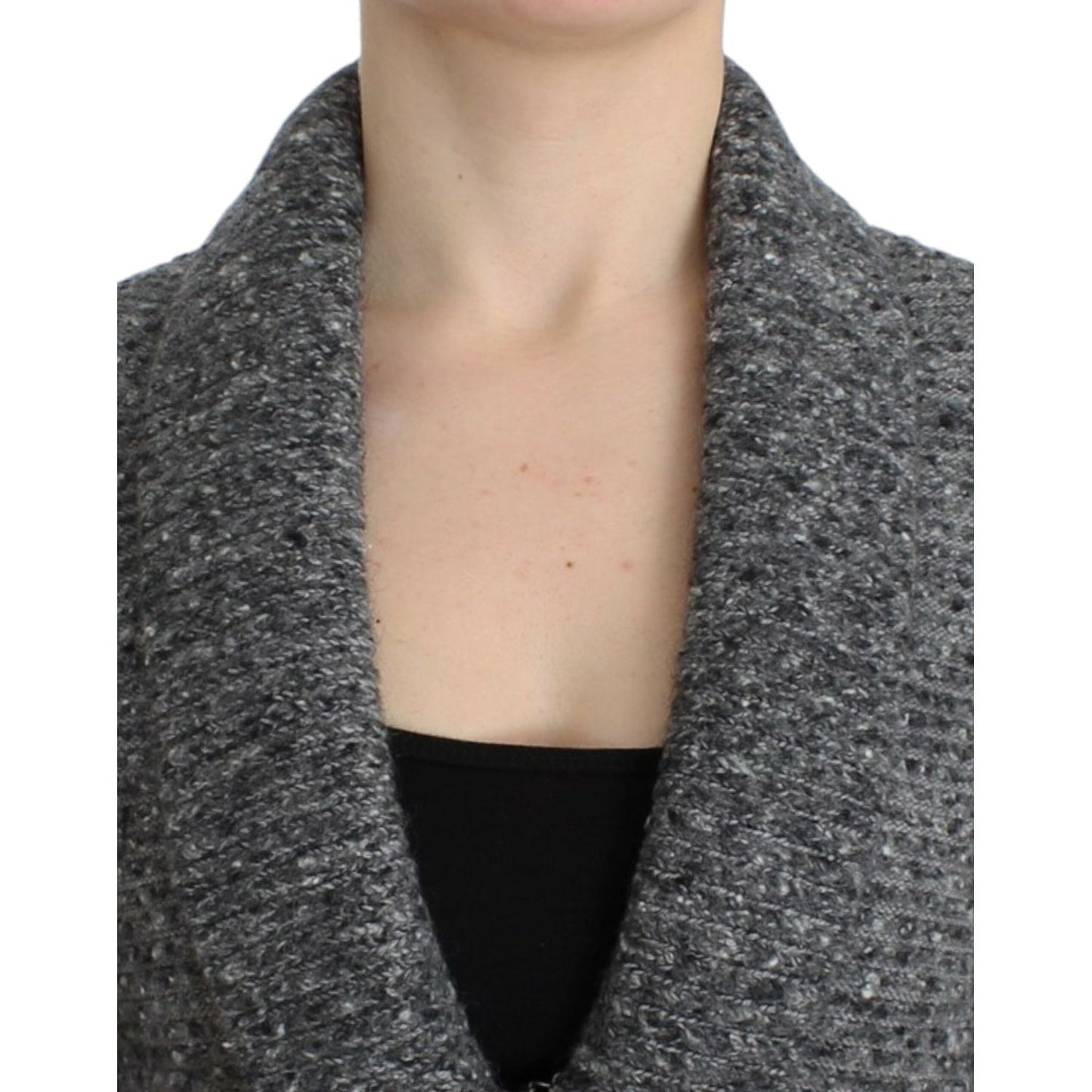 Cavalli Elegant Gray Wool Blend Cardigan Cavalli