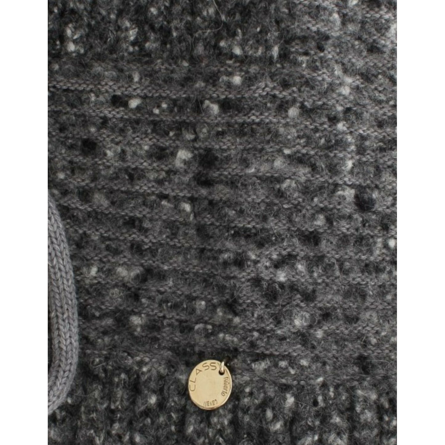 Cavalli Gray wool knitted cardigan