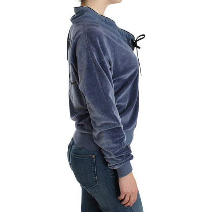 Cavalli Blue velvet cotton sweater