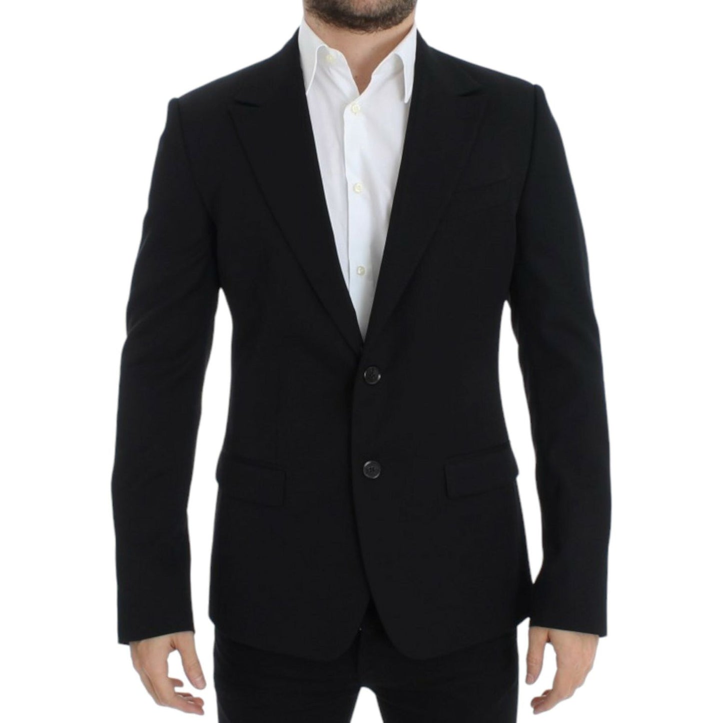 Dolce & Gabbana Elegant Slim Fit Black Wool Blazer Dolce & Gabbana