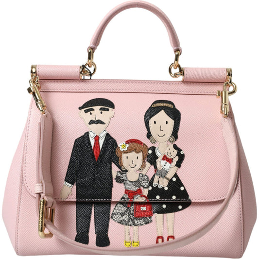 Dolce & Gabbana Chic Pink Sicily Leather Shoulder Bag Dolce & Gabbana