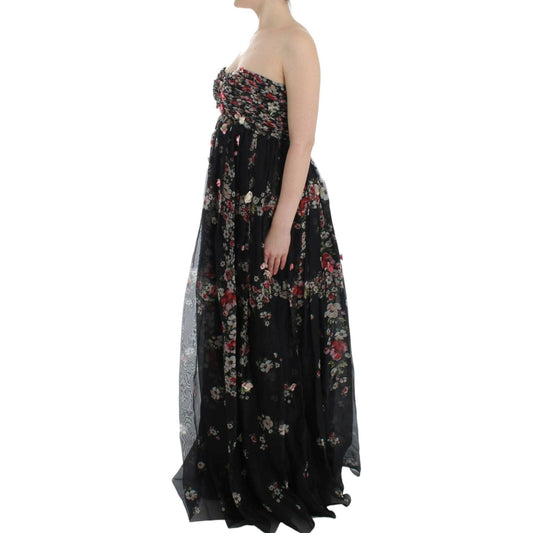 Dolce & Gabbana Elegant Strapless Silk Maxi Dress Dolce & Gabbana