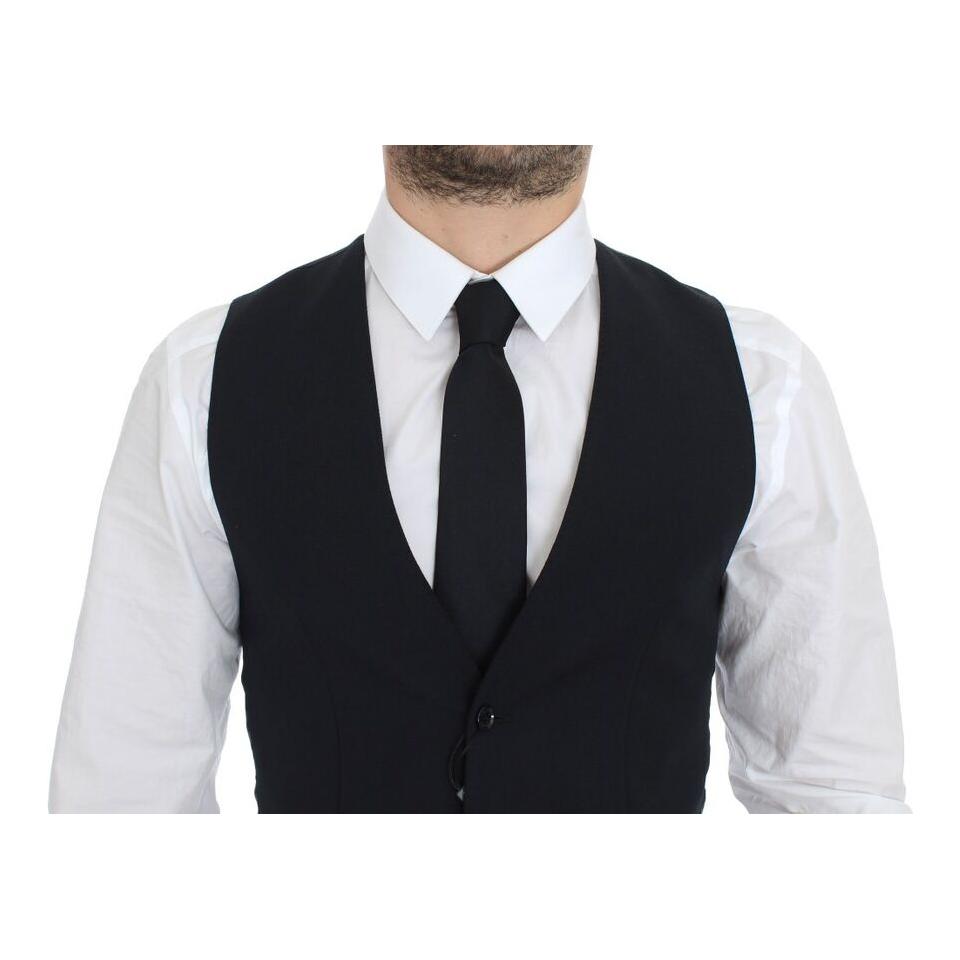 Dolce & Gabbana Elegant Blue Wool Dress Vest Dolce & Gabbana