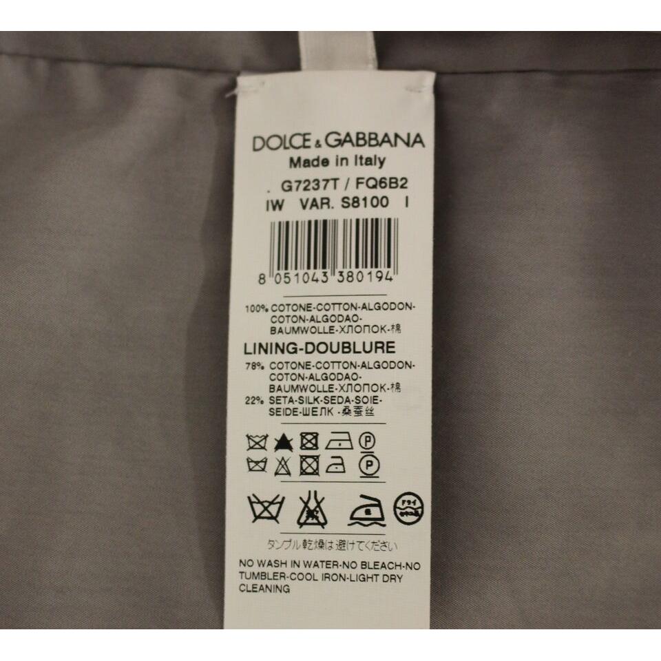 Dolce & Gabbana Gray Cotton Slim Fit Button Front Dress Vest