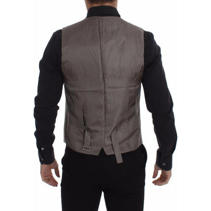 Dolce & Gabbana Beige Cotton Stretch Dress Vest Blazer