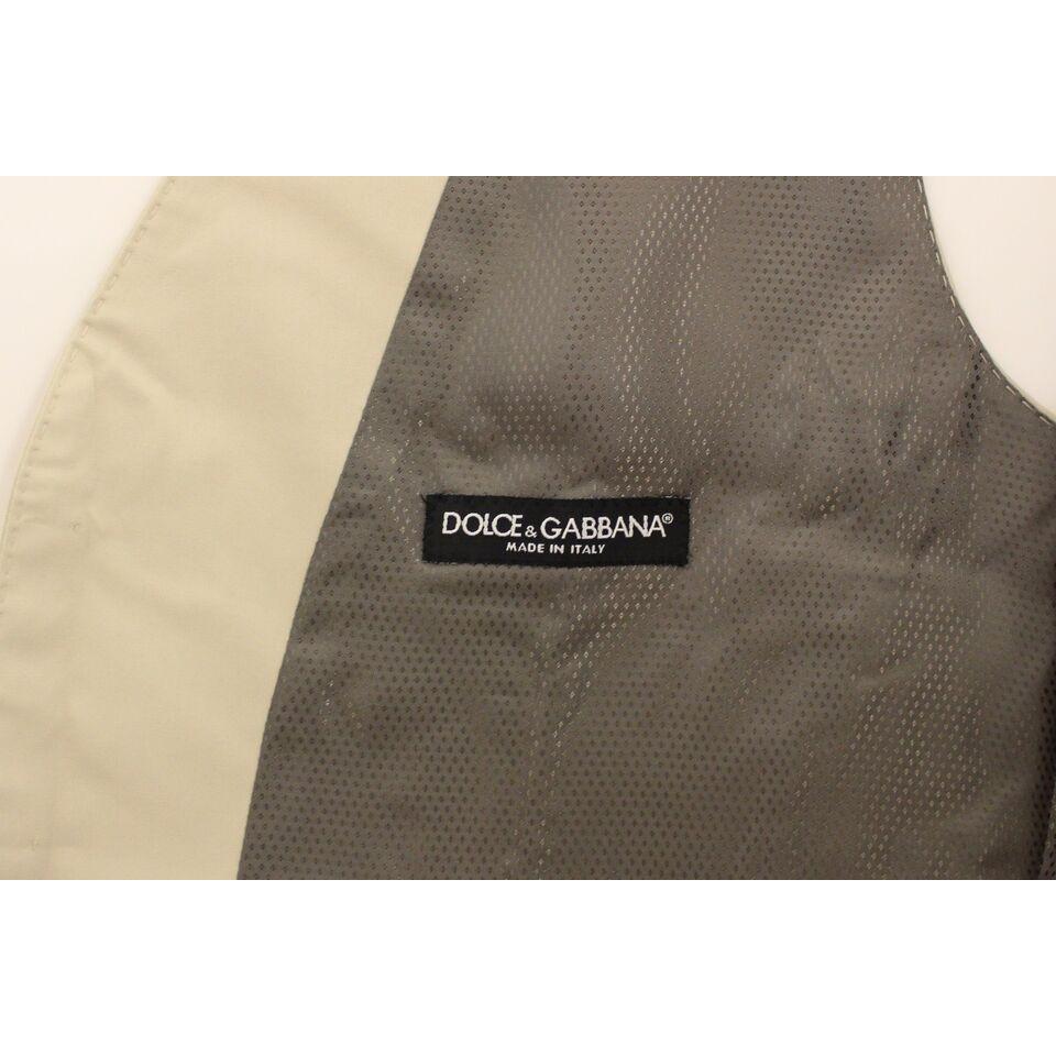 Dolce & Gabbana Elegant Beige Cotton Blend Dress Vest Dolce & Gabbana