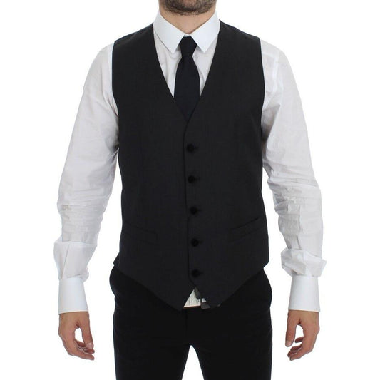 Dolce & Gabbana Elegant Gray Wool Dress Vest Dolce & Gabbana