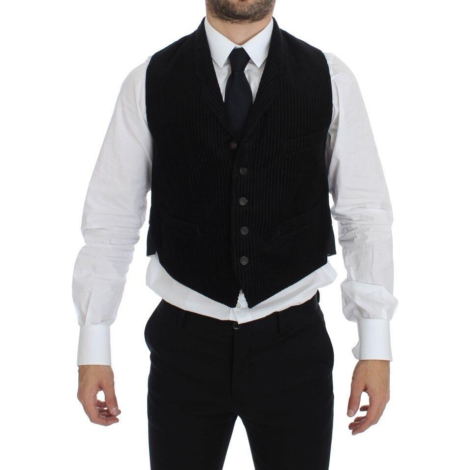 Dolce & Gabbana Elegant Black Manchester Dress Vest Dolce & Gabbana