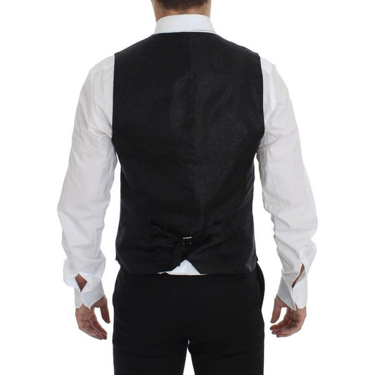 Dolce & Gabbana Elegant Black Wool Dress Vest Dolce & Gabbana