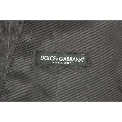 Dolce & Gabbana Gray Striped Wool Logo Vest Gilet Weste