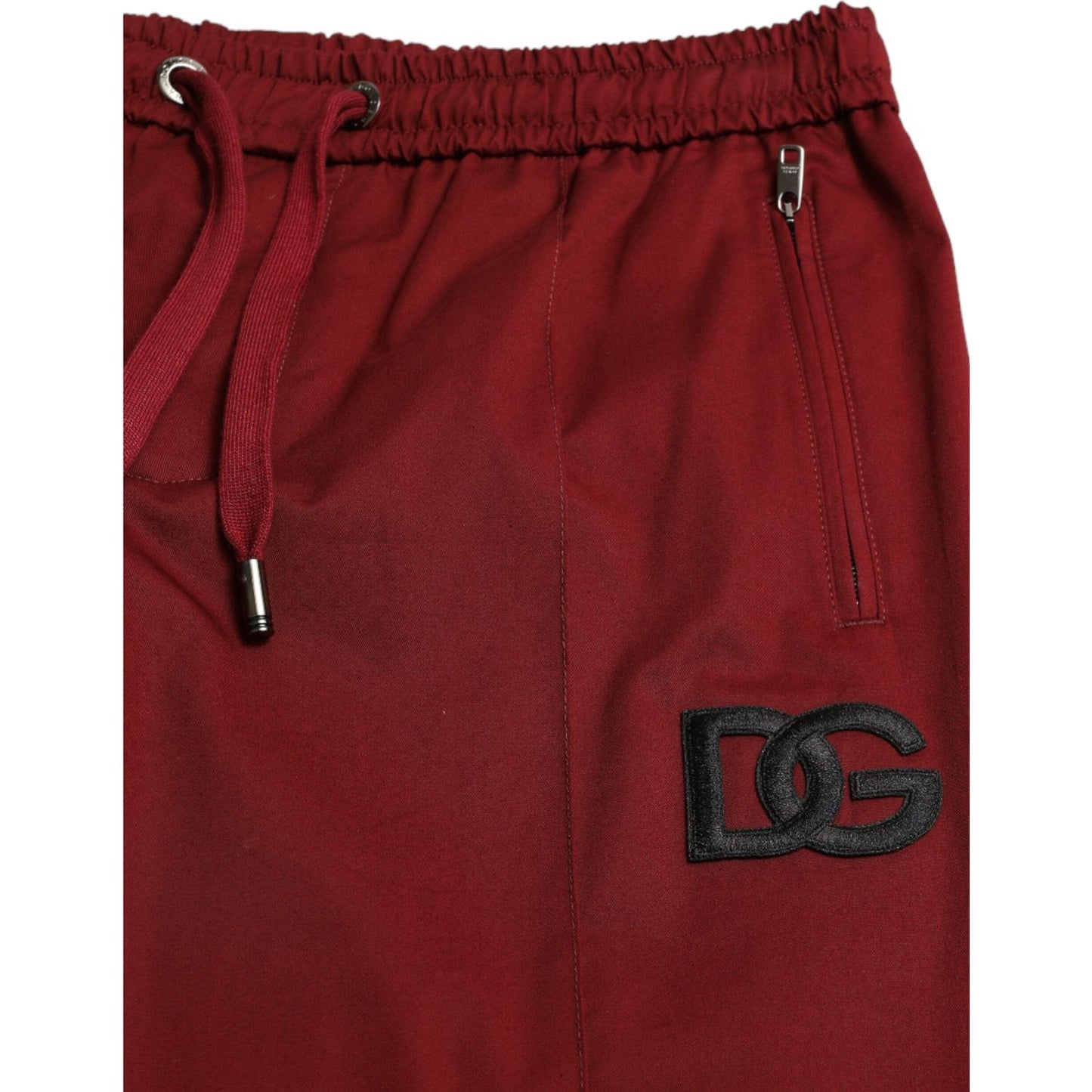 Dolce & Gabbana Maroon Cotton Stretch Jogger Pants Dolce & Gabbana