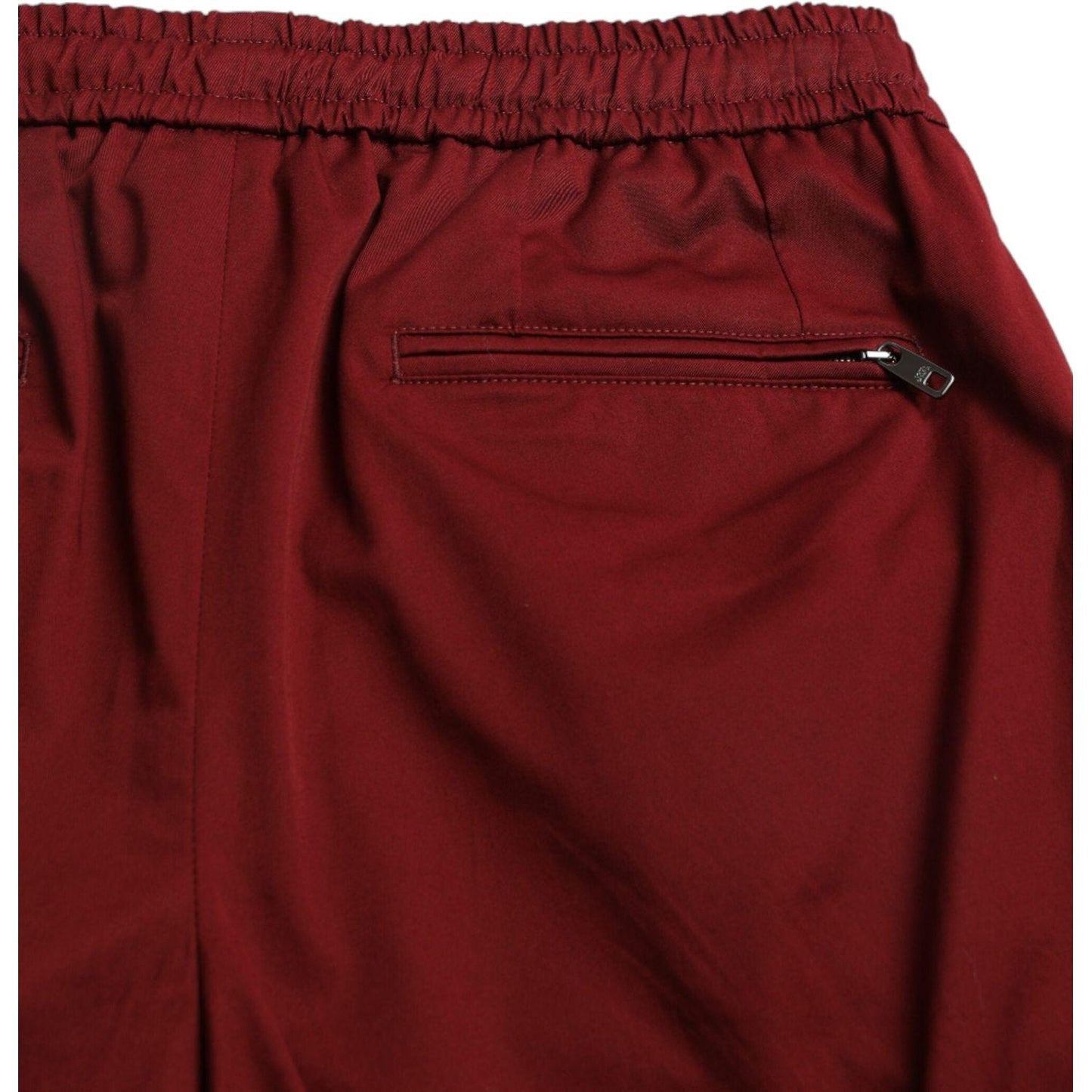 Dolce & Gabbana Maroon Cotton Stretch Jogger Pants Dolce & Gabbana