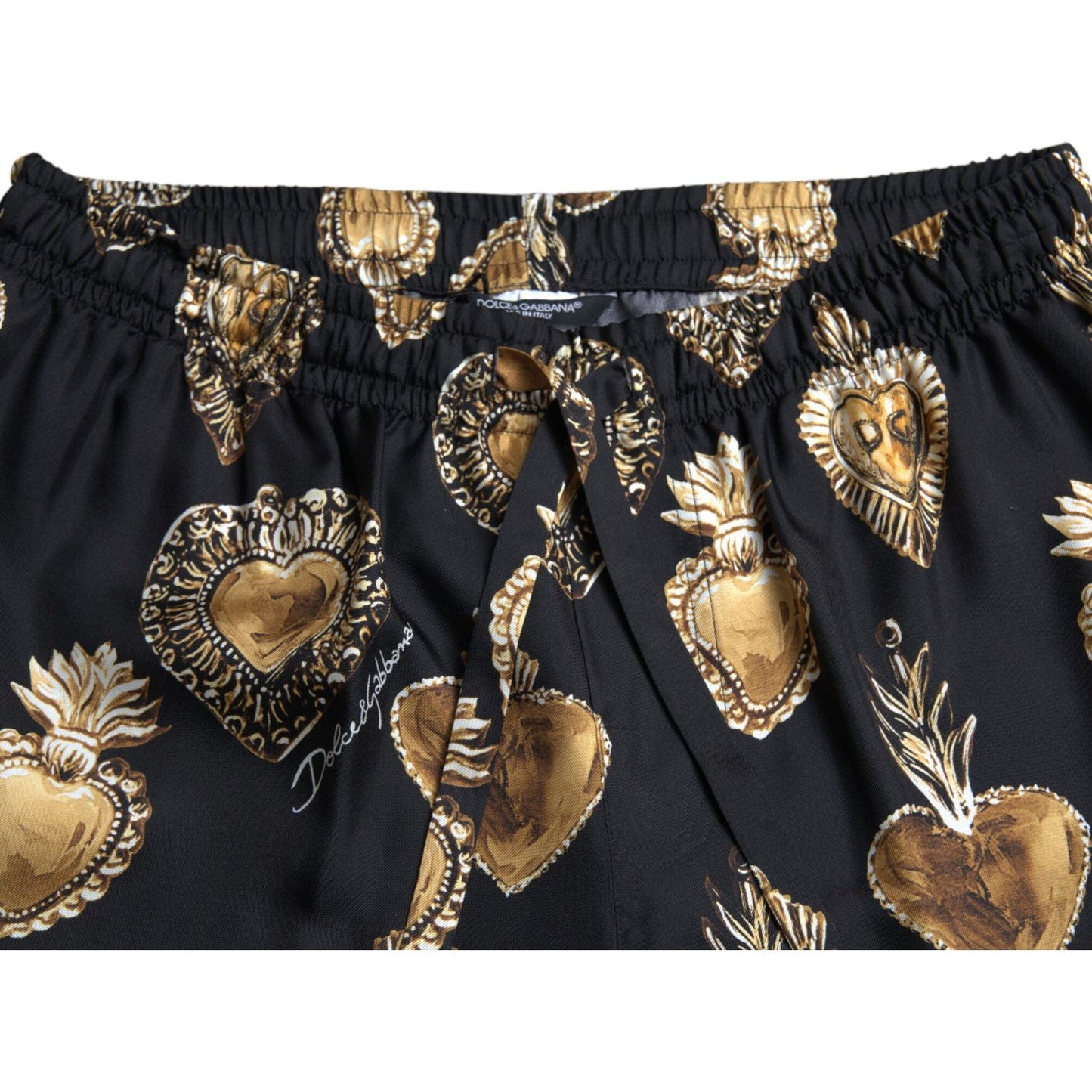 Dolce & Gabbana Chic Heart Print Silk Pajama Pants Dolce & Gabbana