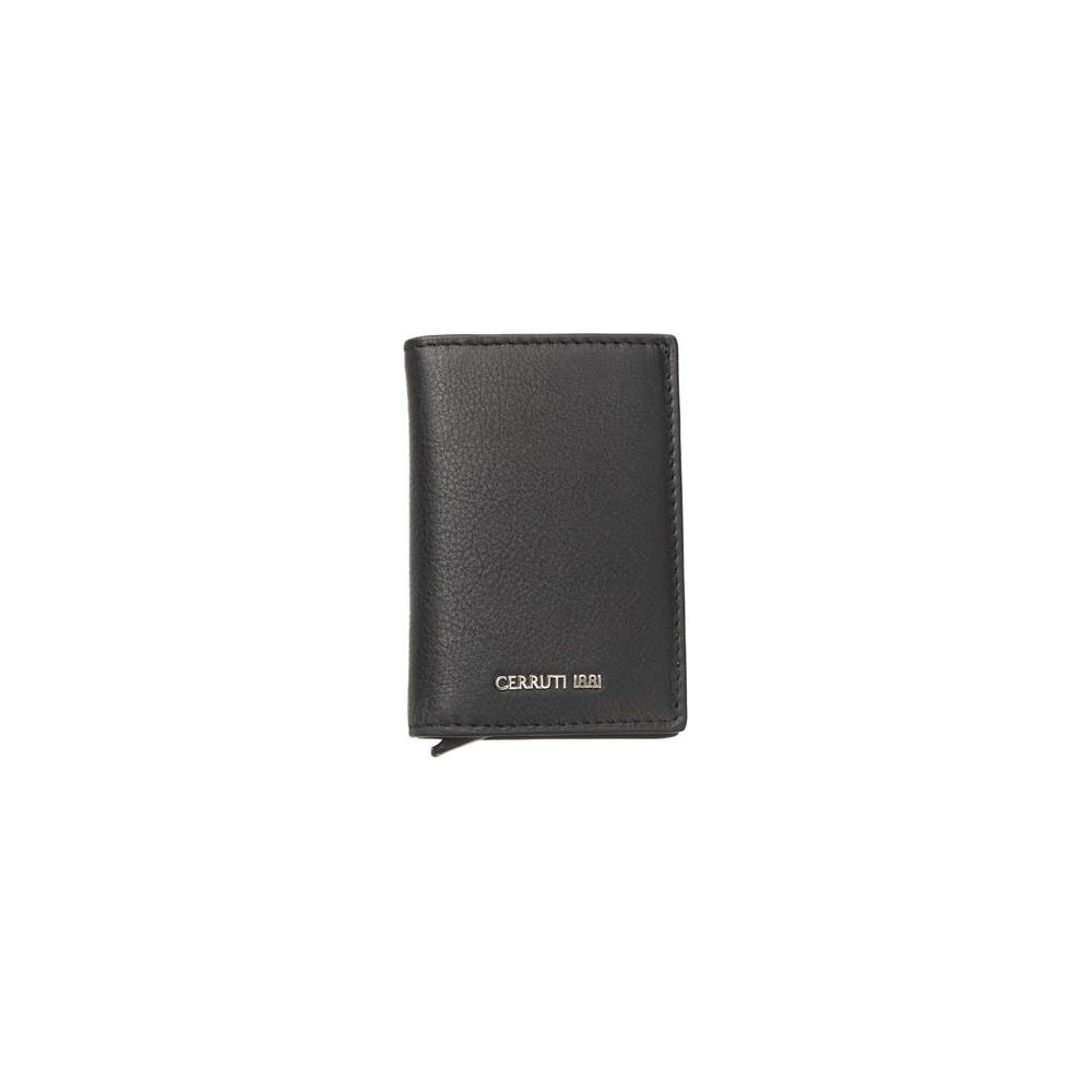 Cerruti 1881 Black Calf Leather Men Wallet Cerruti 1881