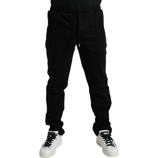 Dolce & Gabbana Black Cotton Blend Jogger Sweatpants Pants