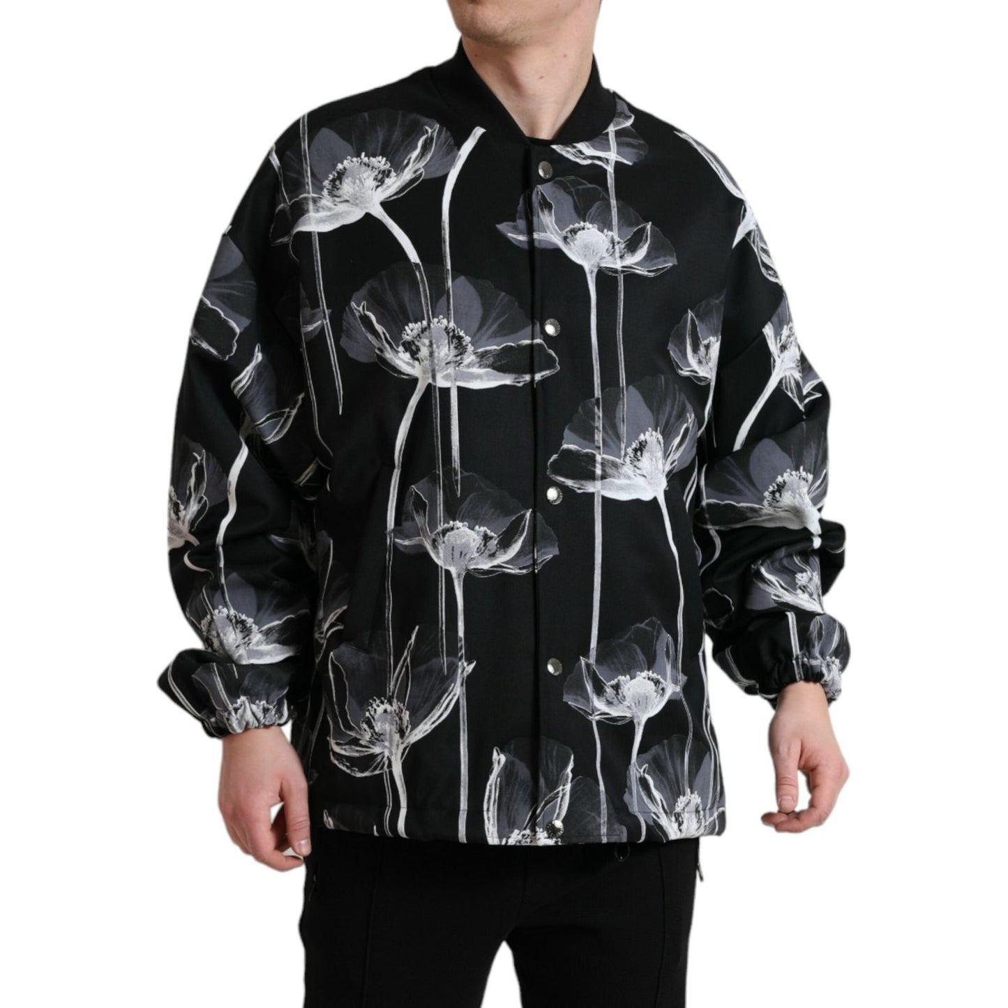 Dolce & Gabbana Elegant Floral-Print Bomber Jacket Dolce & Gabbana