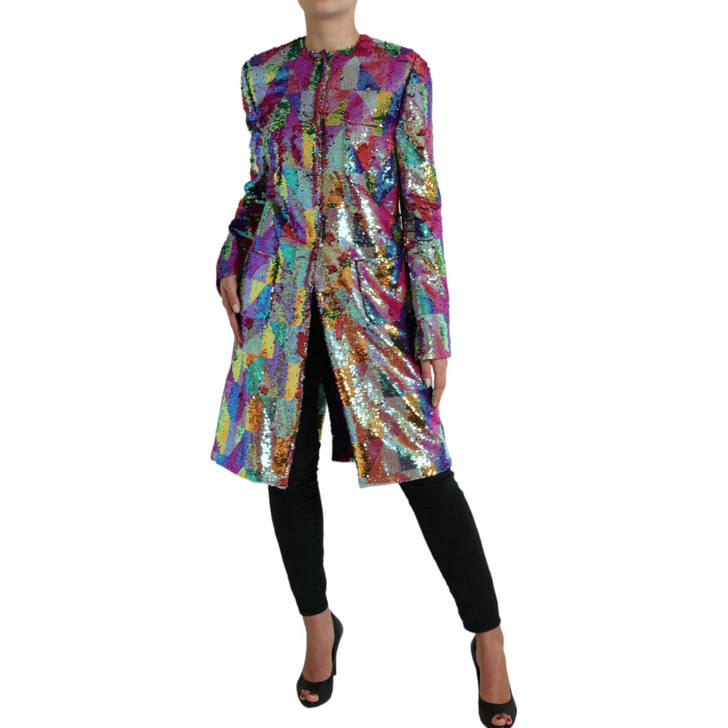 Dolce & Gabbana Multicolor Sequined Long Jacket Dolce & Gabbana