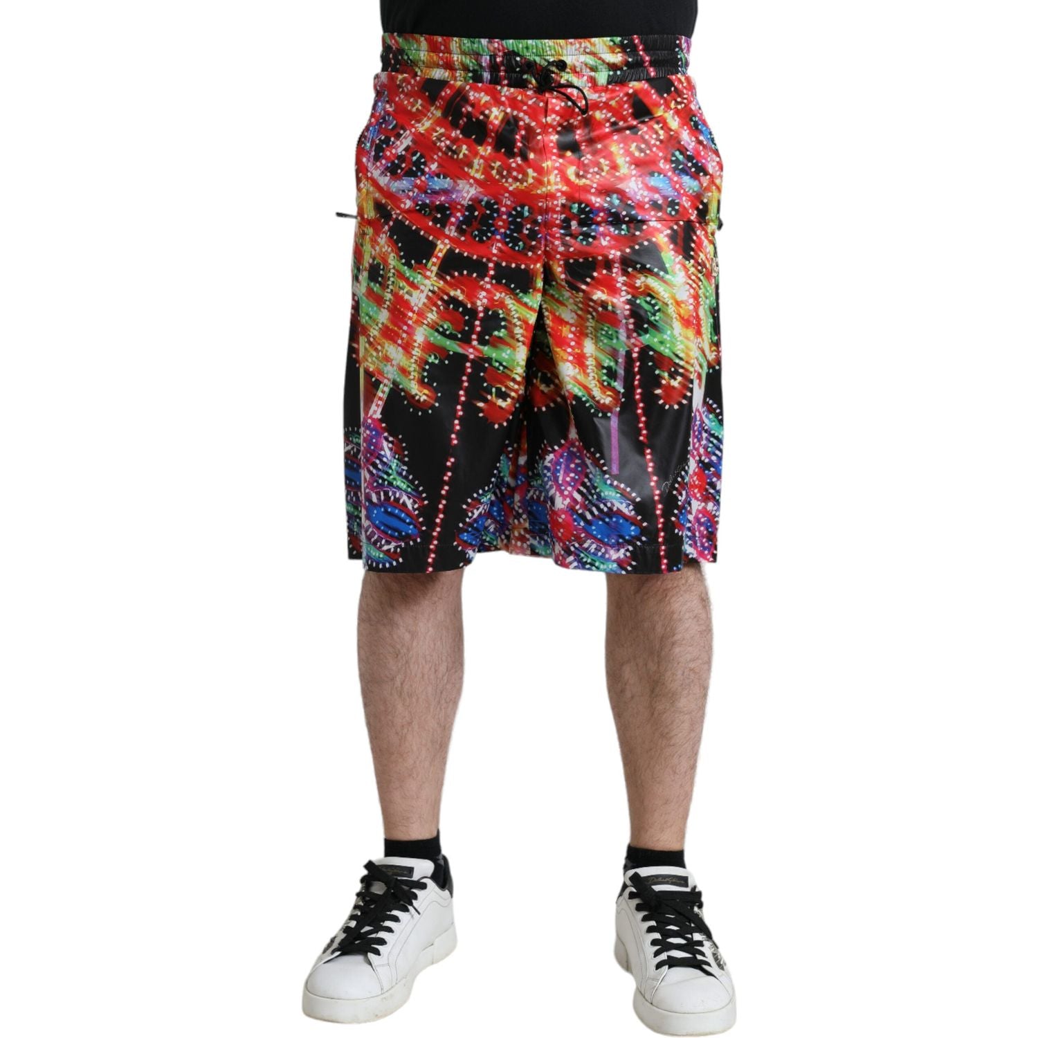 Dolce & Gabbana Multicolor Luminarie Print Men Bermuda Shorts