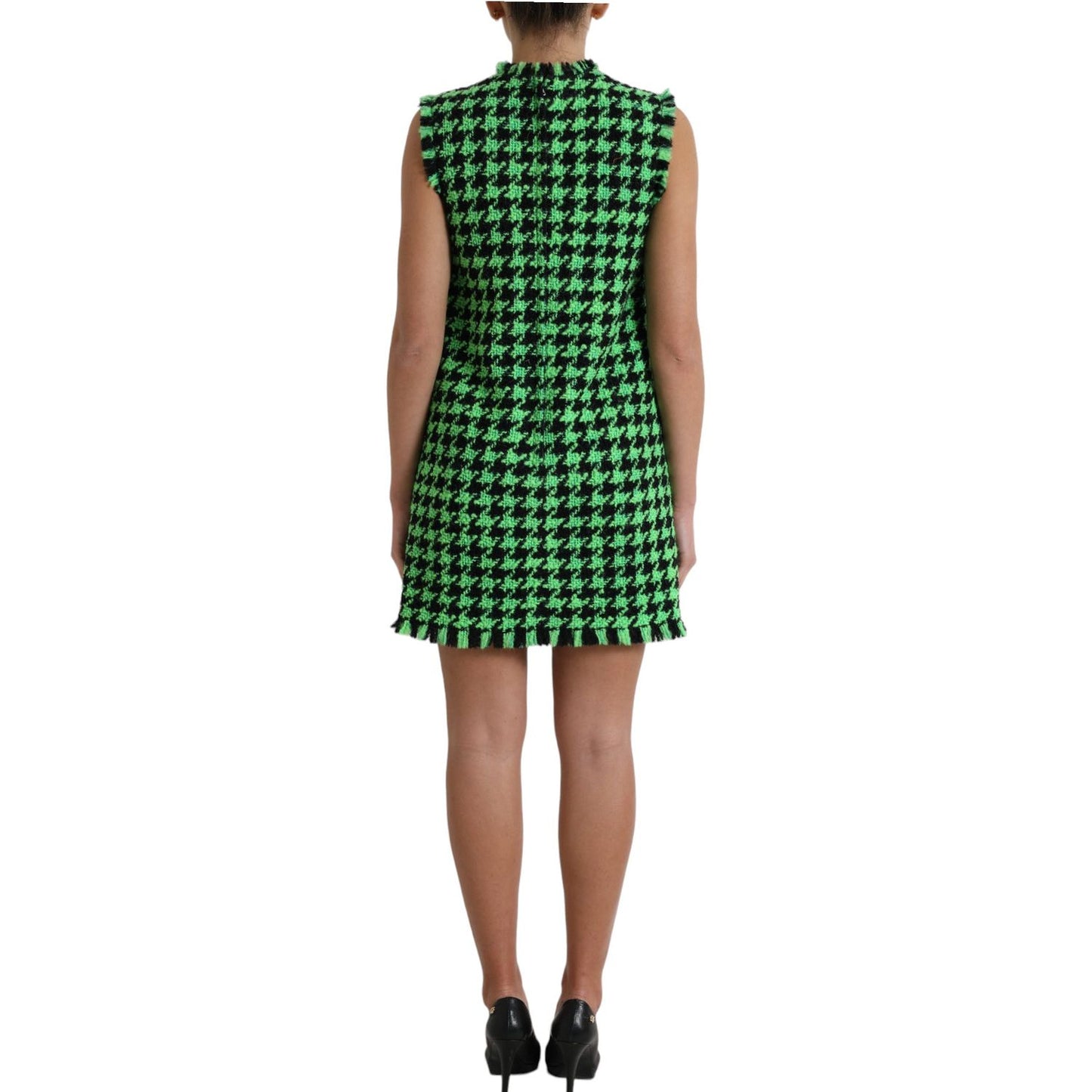 Dolce & Gabbana Elegant Houndstooth Knitted Mini Dress Dolce & Gabbana