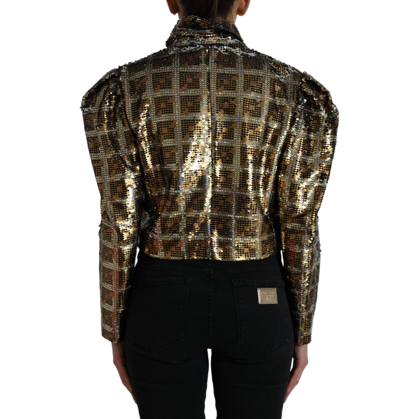 Dolce & Gabbana Multicolor Sequined Cropped Jacket Dolce & Gabbana