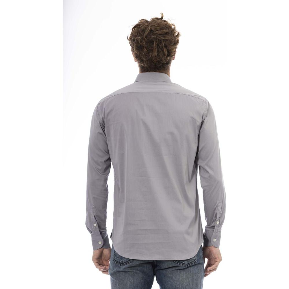 Baldinini Trend Gray Cotton Men Shirt Baldinini Trend