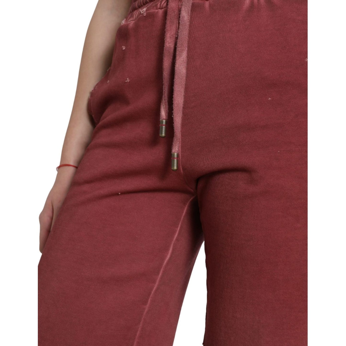 Dolce & Gabbana Chic Maroon High-Waist Designer Sweatshorts Dolce & Gabbana