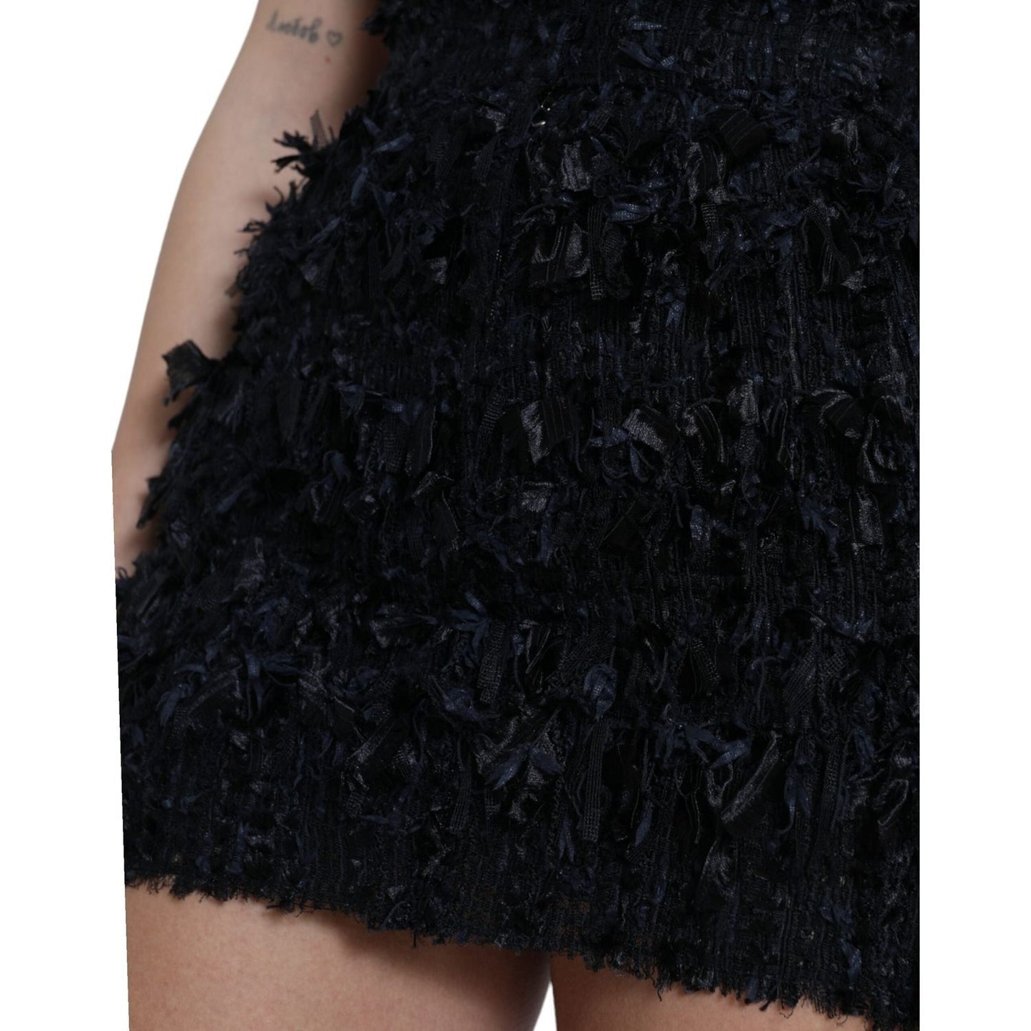 Dolce & Gabbana Elegant Textured High Waist Mini Skirt Dolce & Gabbana