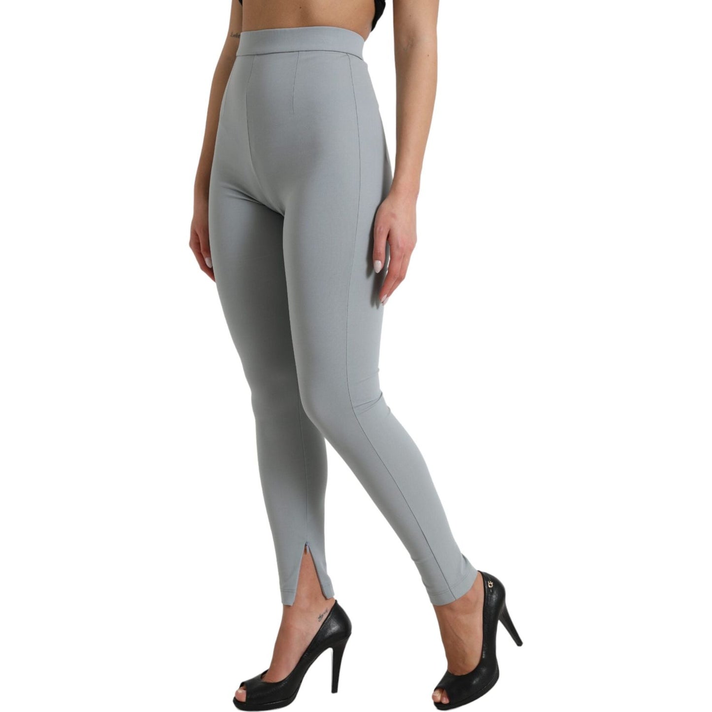 Dolce & Gabbana Elegant High Waist Leggings in Gray Dolce & Gabbana