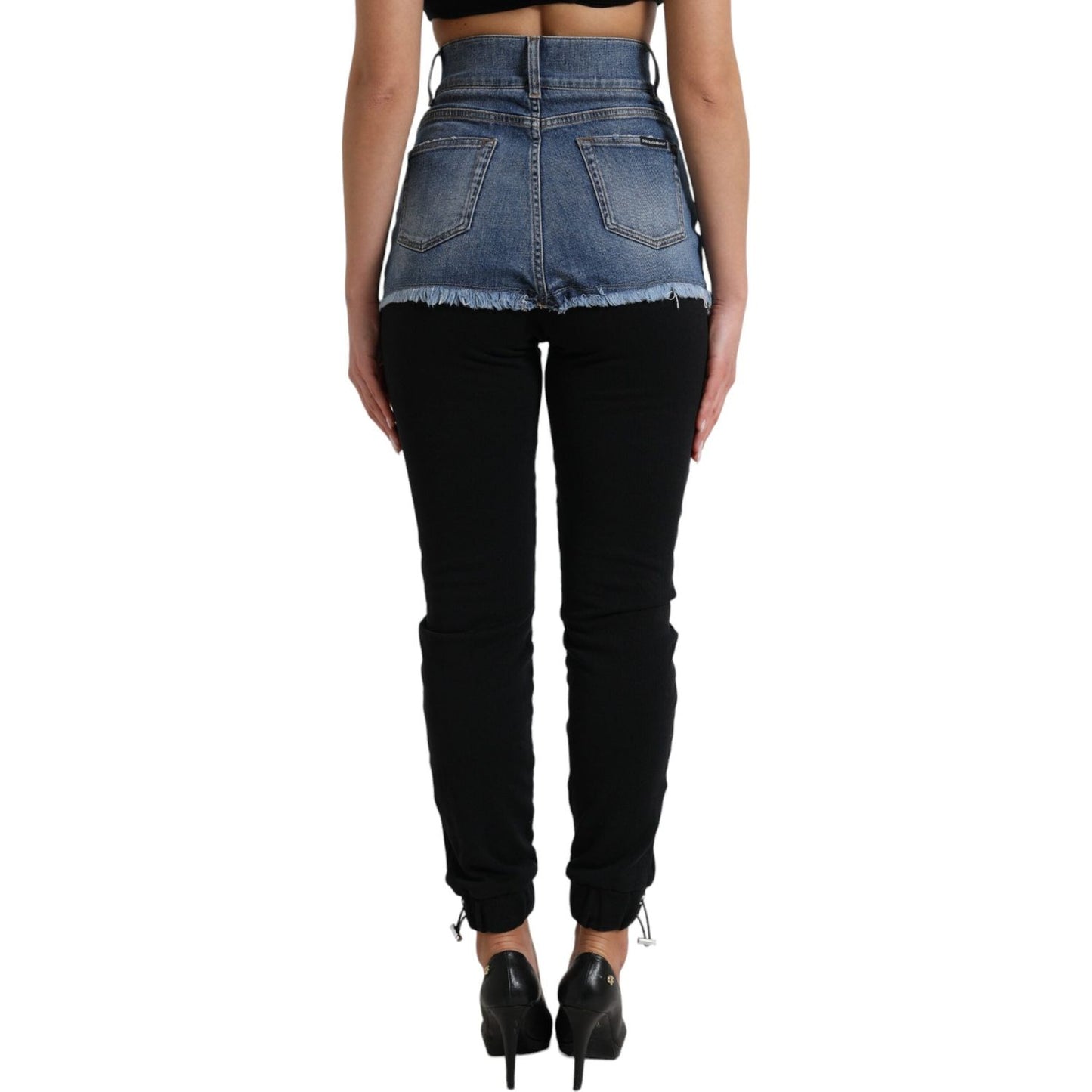 Dolce & Gabbana Chic High Waist Skinny Pants with Denim Shorts Dolce & Gabbana