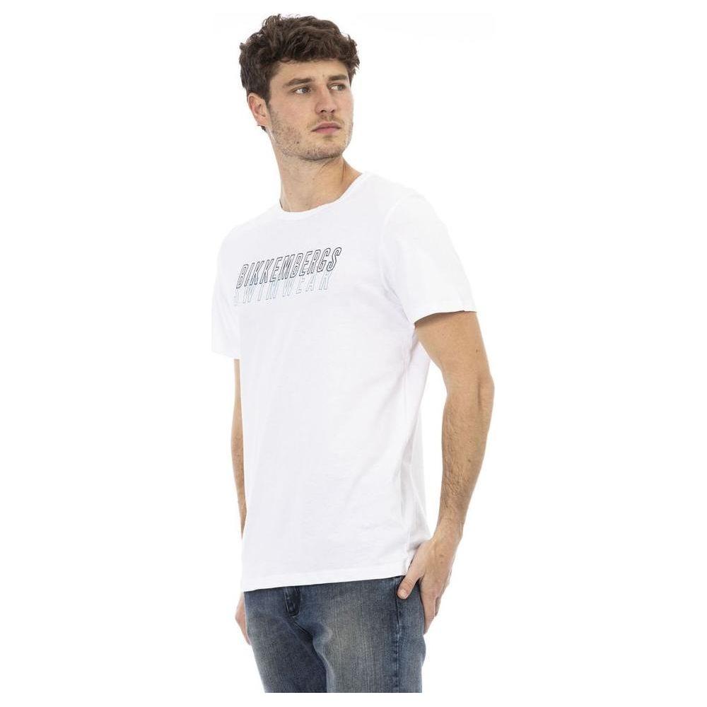 Bikkembergs White Cotton Men T-Shirt Bikkembergs