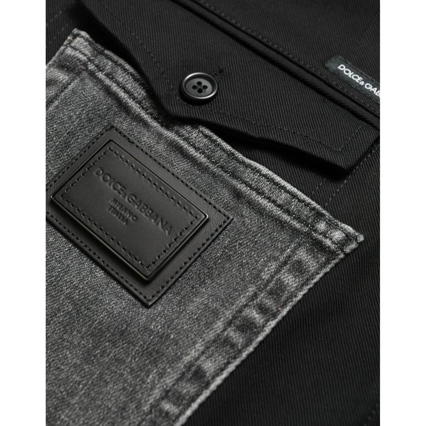 Dolce & Gabbana Black Gray Slim Cotton Denim Jeans Pants