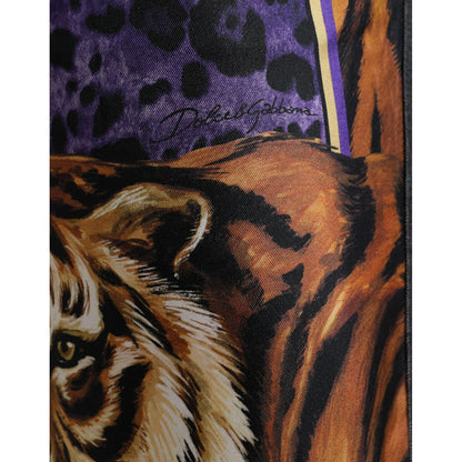 Dolce & Gabbana Multicolor Tiger Cotton Loose Denim Jeans