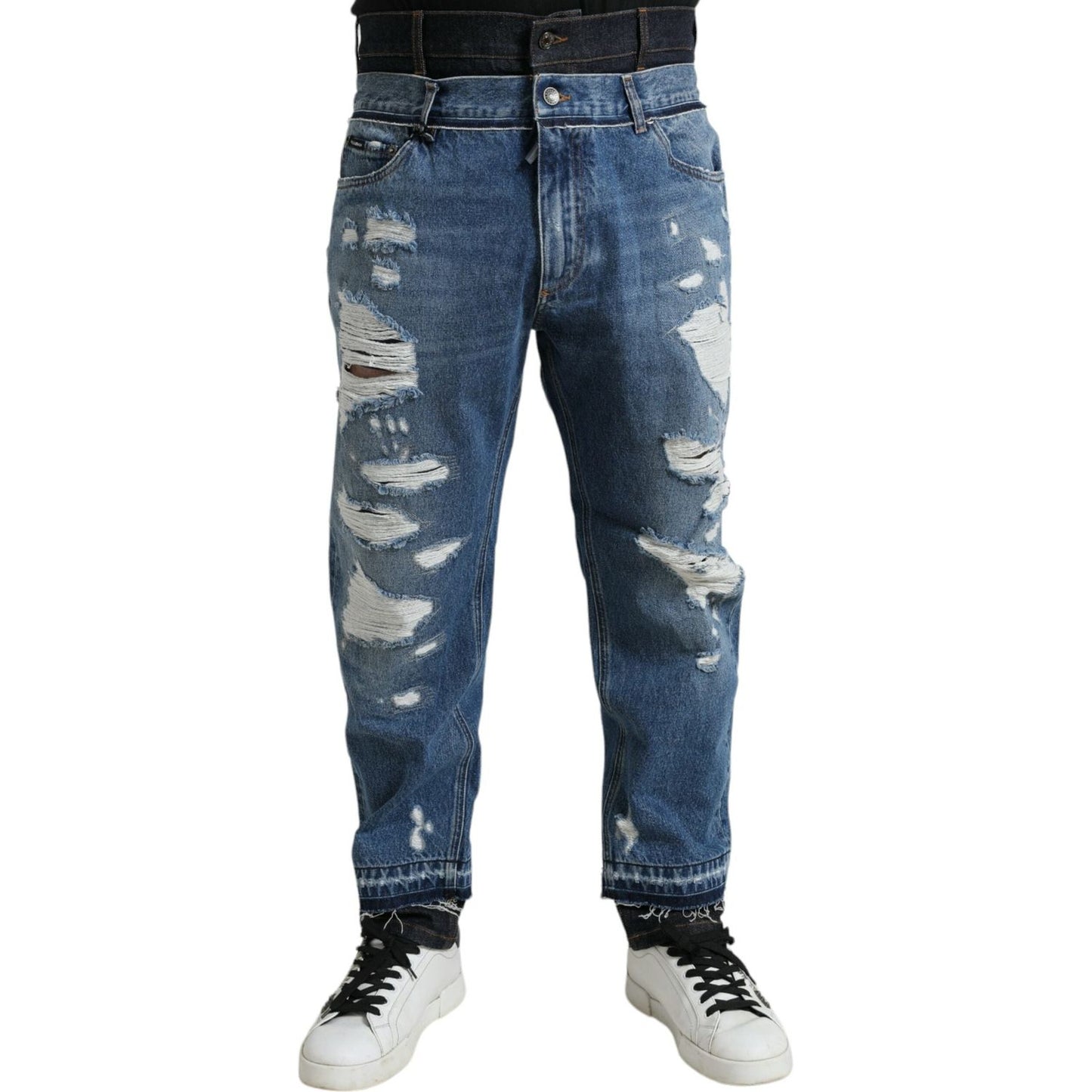 Dolce & Gabbana Chic Skinny Tattered Denim Jeans Dolce & Gabbana