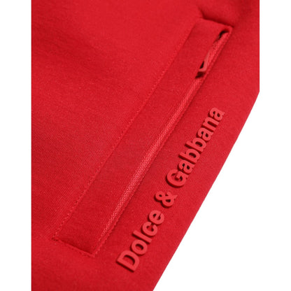 Dolce & Gabbana Red Cotton Blend Skinny Jogger Pants