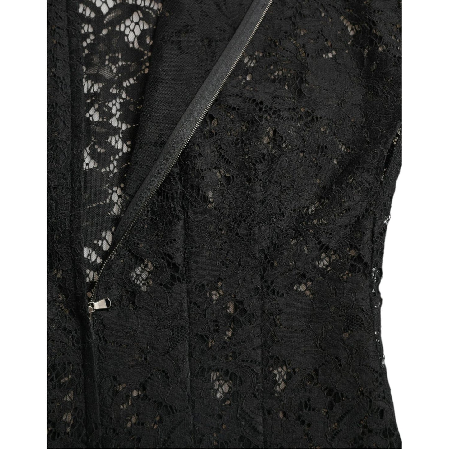 Dolce & Gabbana Elegant Black Floral Lace A-Line Mini Dress Dolce & Gabbana