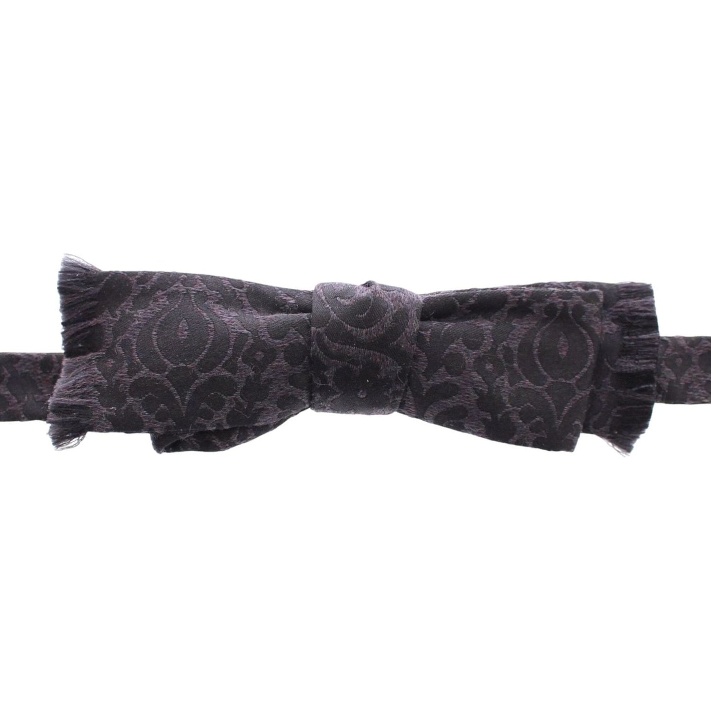 Dolce & Gabbana Gray Black Wool Bow Tie Bow Tie